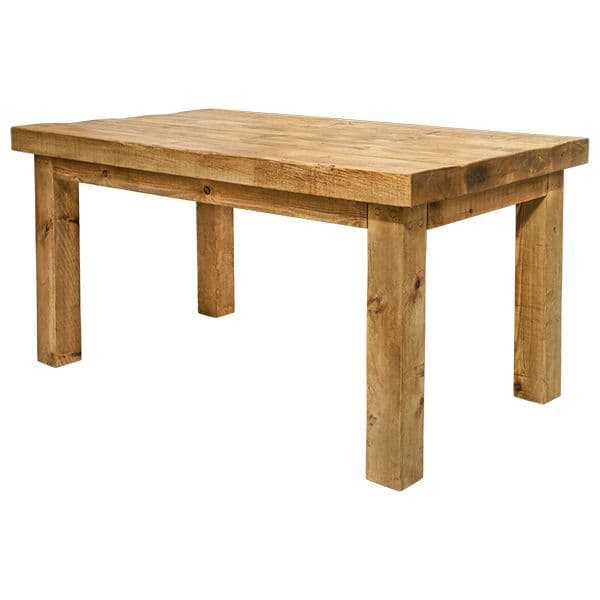 Chunky Rustic Solid Wood Dining Table, Real Wood Kitchen Table And Chairs