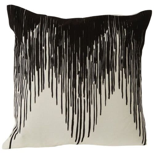 Black and White Embroidered Cushion