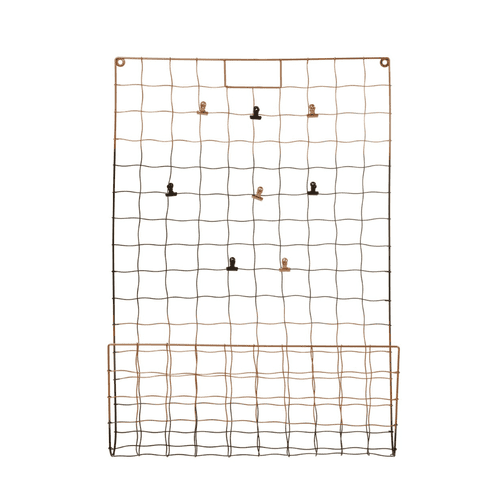 Copper And Black Metal Wall Organiser