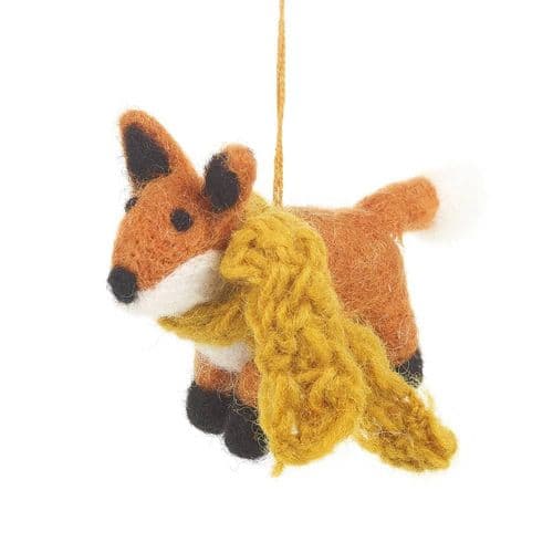 Felted Wool Fox Decoration
