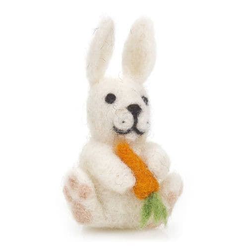 Felted Wool White Easter Bunny