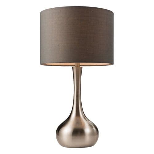 Grey And Nickel Table Lamp