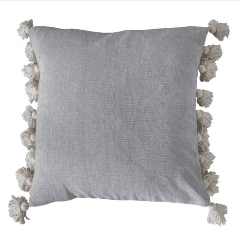 Grey Tassel Cushion