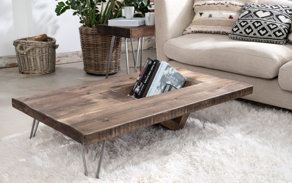 Ouseburn Solid Wood Coffee Table With, Solid Wood End Tables For Living Room