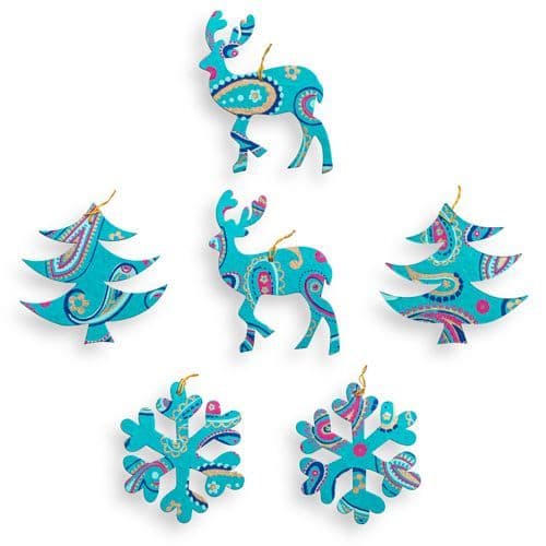Paper Christmas Tree Decorations - Blue