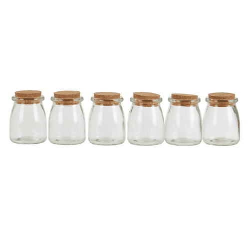 Set of Large Round Glass Jars with Cork Stoppers