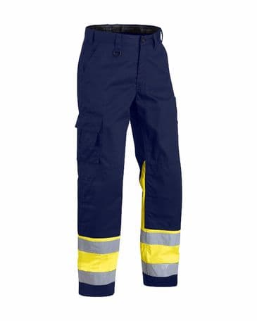 Blaklader 1564 High Visibility Trouser (Navy Blue/Yellow)