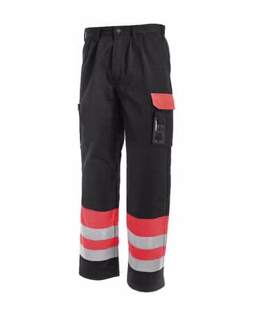 Blaklader 1584 High Visibility Trousers (Red/Black)
