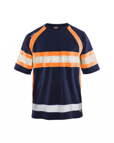 Blaklader 3337 High Vis T-Shirt (Navy Blue/Orange)