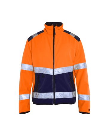 Blaklader 4877 High Vis Softshell Jacket (Orange/Navy Blue)