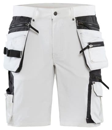 Blaklader 1088 4-Way Stretch Painters Shorts with Holster Pockets (White/Dark Grey)