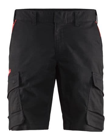 Blaklader 1446 Industry Stretch Shorts (Black / Red)