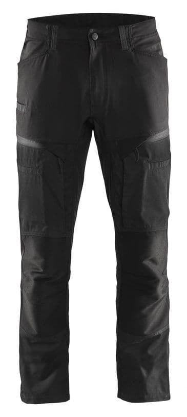 Blaklader 1456 Stretch Service Trousers - 65% Polyester/35% Cotton (Black/Dark Grey)