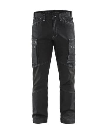 Blaklader 1459 Denim Stretch Service Trousers - 85% cotton / 15% polyamide (Black)