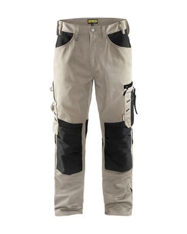 Blaklader 1556 Trousers Without Nail Pockets(Stone/ Black)