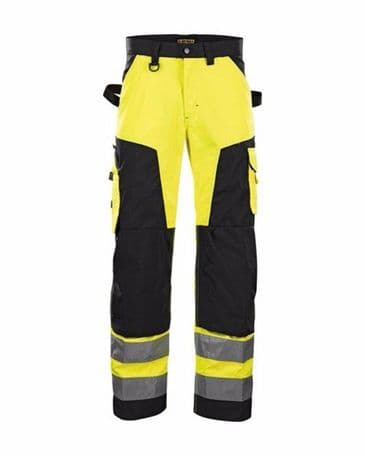 Blaklader 1566 High Vis Trouser Without Nail Pockets (Yellow/Black)