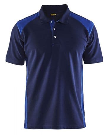 Blaklader 3324 Pique 2 Colour Polo Shirt (Navy Blue/Cornflower Blue)