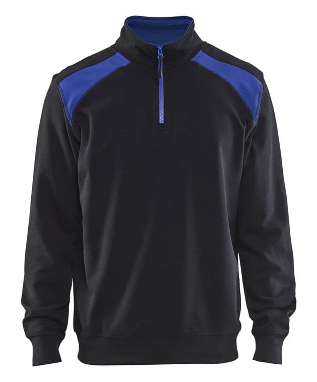 Blaklader Workwear | 3353 Two Tone Zip Neck Sweatshirt | Work Sweatshirt