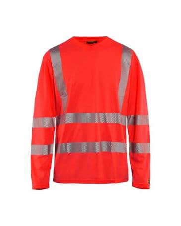 Blaklader 3385 High Vis T-Shirt Long Sleeve (Red Hi Vis)