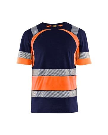 Blaklader 3421 High Vis T-Shirt (Navy Blue/Orange)