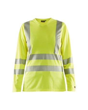 Blaklader 3485 Ladies High Vis T-Shirt Long Sleeve T-Shirt (High Vis Yellow)