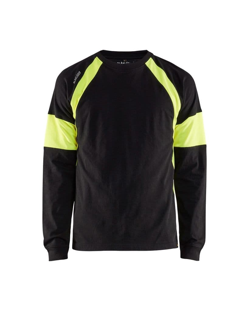 Blaklader 3520 Long-Sleeve T-Shirt Black/High Vis Yellow
