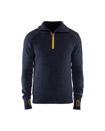 Blaklader 4630 Wool Sweater (Dark Navy/High Vis Yellow)