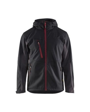 Blaklader 4753 Softshell Jacket With Hood  (Black/Red)