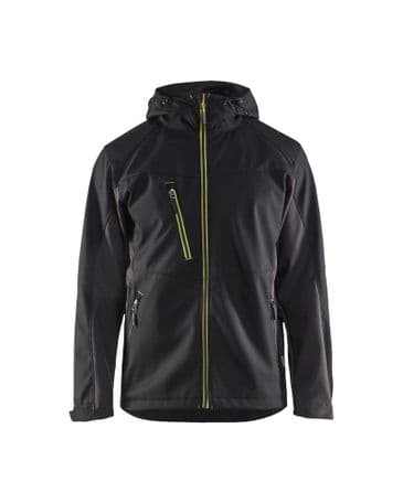 Blaklader 4753 Softshell Jacket With Hood  (Black/Yellow)
