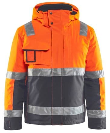 Blaklader 4870 Hi Vis Winter Jacket (Hi Vis Orange / Mid Grey)
