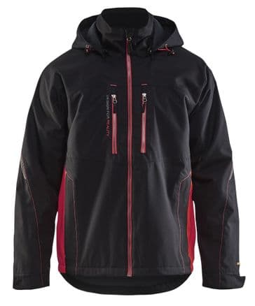 Blaklader 4890 Functional Lined Waterproof Jacket (Black/Red)