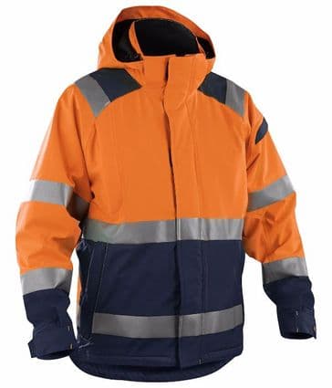Blaklader 4987 High Vis Shell Jacket (Orange/Navy Blue)