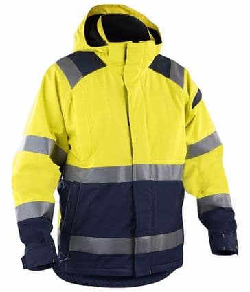 Blaklader 4987 High Vis Shell Jacket (Yellow/Navy Blue)