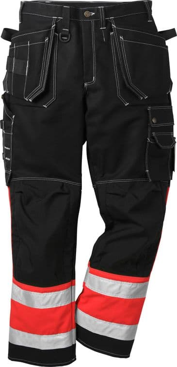 Fristads High Vis Craftsman Trousers CL 1 247 FAS (Hi Vis Red/Black)