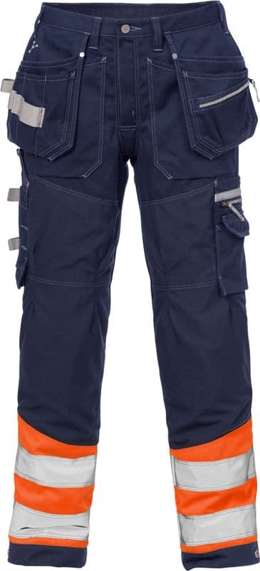 Fristads High Vis Gen Y Craftsman Trousers CL 1 2127 CYD (High Vis Orange/Navy Blue)