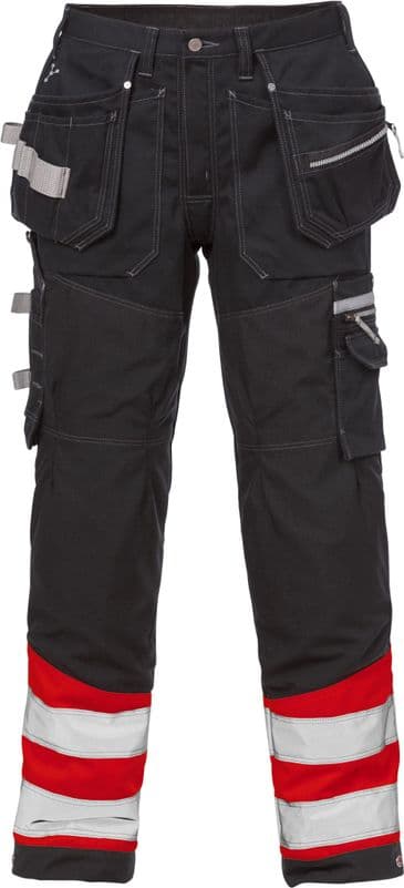 Fristads High Vis Gen Y Craftsman Trousers CL 1 2127 CYD (High Vis Red/Black)