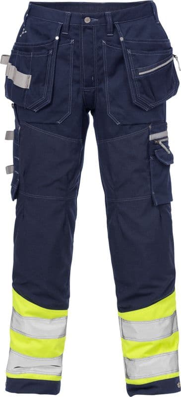 Fristads High Vis Gen Y Craftsman Trousers CL 1 2127 CYD (High Vis Yellow/Navy Blue)