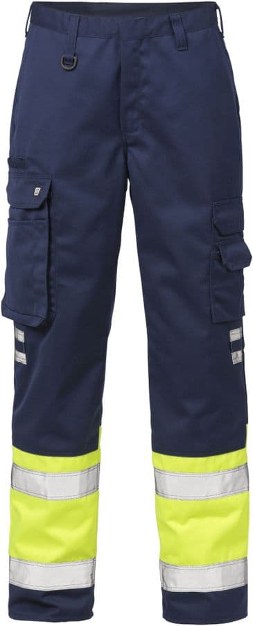 Fristads High Vis Trousers CL 1 213 PLU(Hi Vis Yellow/Navy)