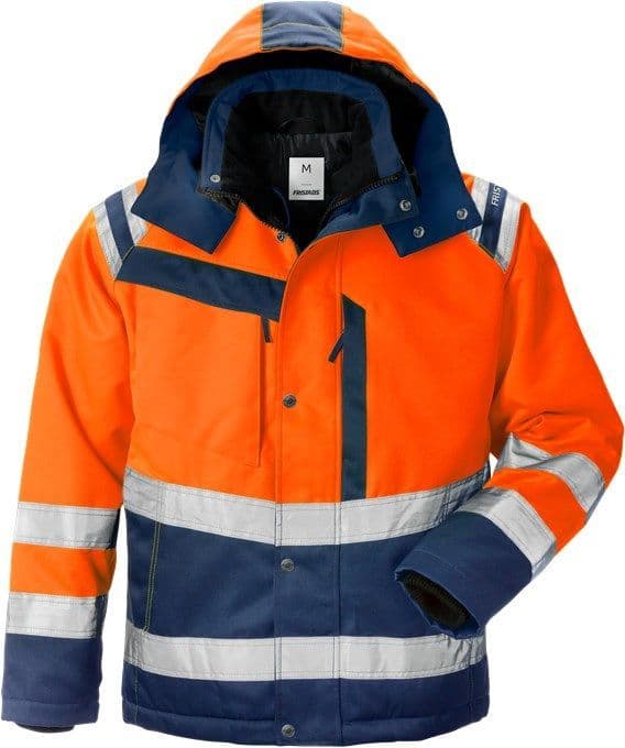 Fristads High Vis Winter Jacket CL 3 4043 PP Hi Vis Orange/Navy