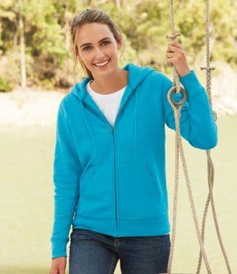 Fruit Of The Loom Lady-Fit Full Zipped Sweat Jacket Womens lady-fit tops 
