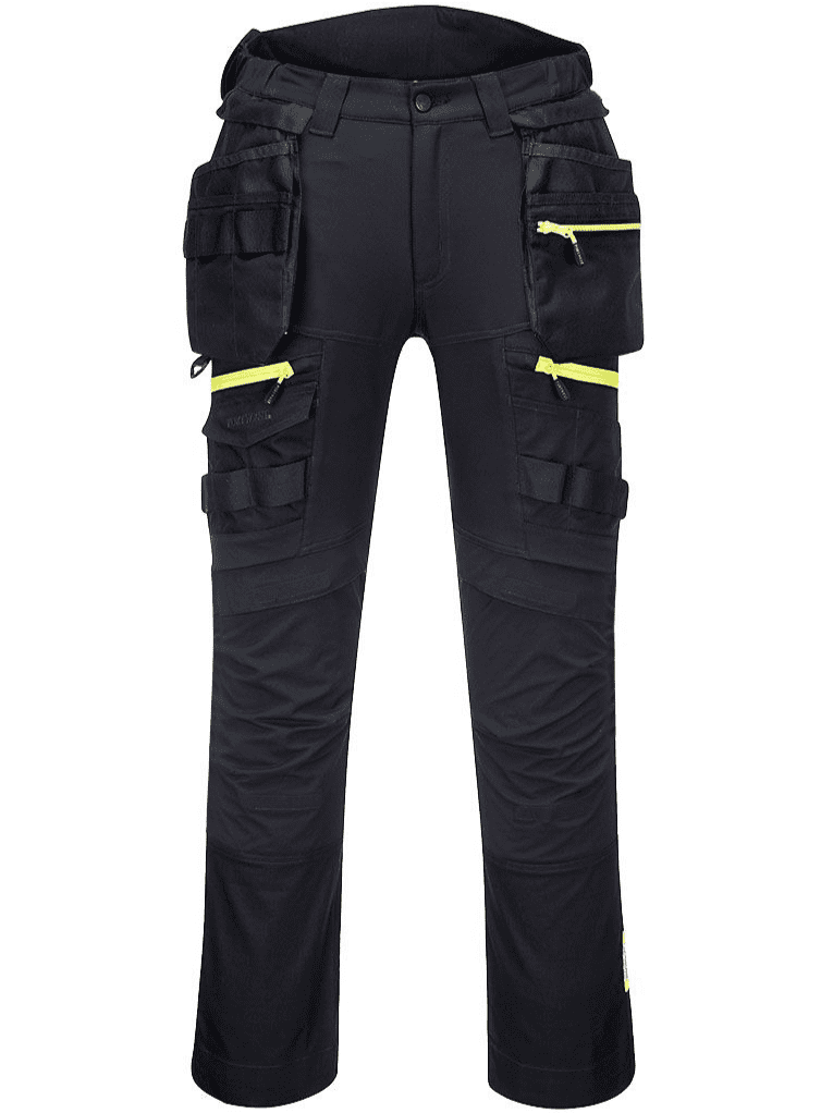 Portwest DX440 DX4 Detachable Holster Pocket Stretch Work Trousers Black