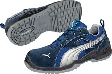 Puma Omni Low S1P SRC Safety Trainers (Blue/Silver)