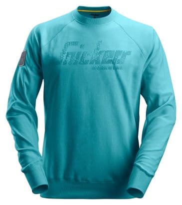 Snickers 2882 Crew Neck Logo Sweatshirt (Aqua Blue)