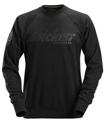 Snickers 2882 Crew Neck Logo Sweatshirt (Black)