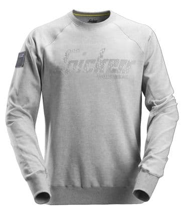 Snickers 2882 Crew Neck Logo Sweatshirt (Light Grey)