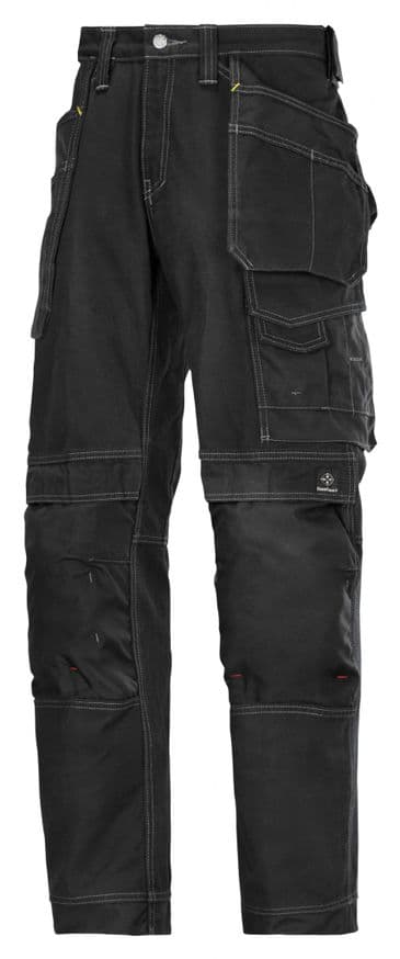 Snickers 3215 Comfort Cotton Craftsmen Holster Pocket Trousers (Black / Black)