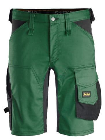 Snickers 6143 AllroundWork Stretch Work Shorts (Forest Green / Black)