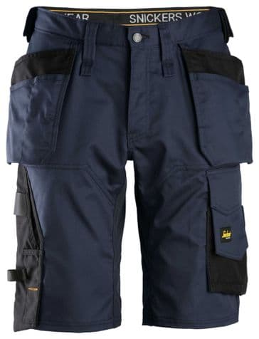 Snickers 6151 AllroundWork Stretch Loose Fit Work Shorts Holster Pockets (Navy/Black)