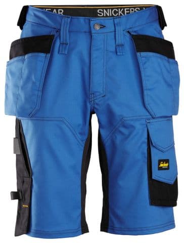 Snickers 6151 AllroundWork Stretch Loose Fit Work Shorts Holster Pockets (True Blue/Black)