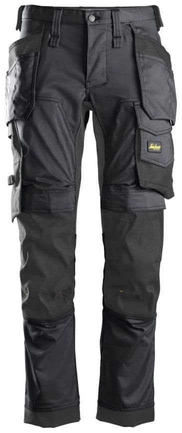 Snickers 6241 AllroundWork Stretch Work Trousers with Holster Pockets (Steel Grey/Black)